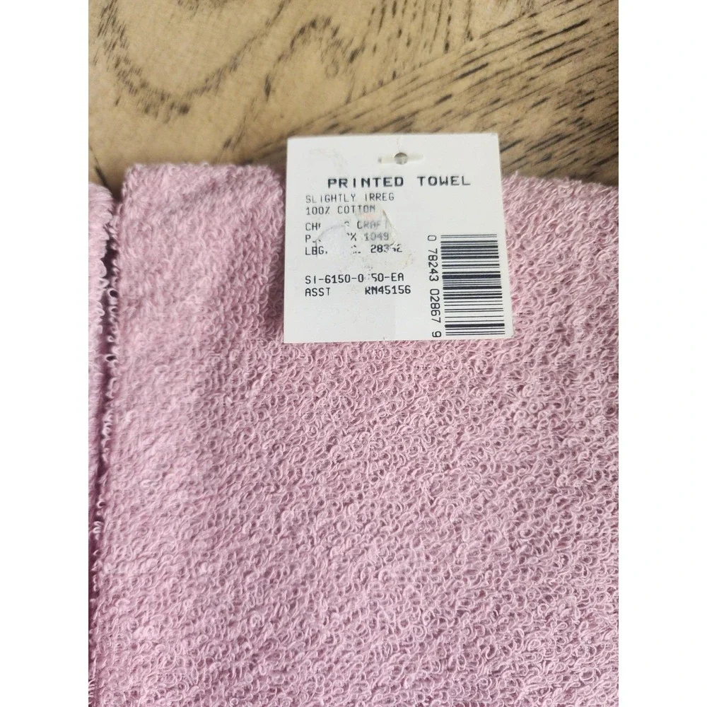 Charles Craft Towel Hand Towel Pink Rose Cross Stitch 100% Cotton New Embroidery